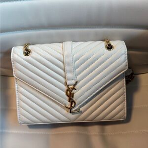 Elegant Quilted Shoulder Bag in White
